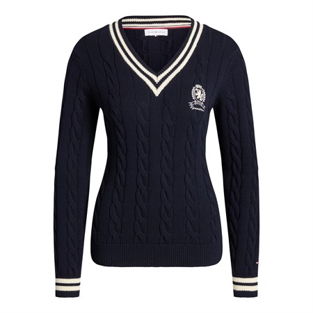 Roseville Women Cable V-neck Sweater